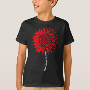 Heart Disease Awareness Month Sunflower For Women  T-Shirt