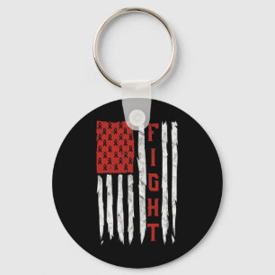 Heart Disease Awareness Month Vintage American Fla Keychain