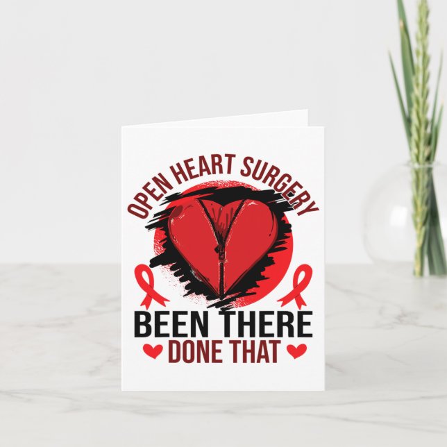Heart Disease Awareness Open Heart Surgery  Card (Front)