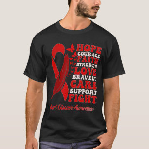 Heart Disease Awareness Red Butterflies Ribbon Sup T-Shirt