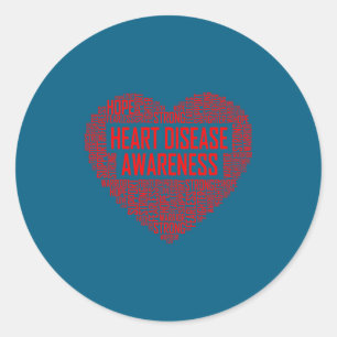 Heart Disease Awareness Red Heart Gift February We Classic Round Sticker