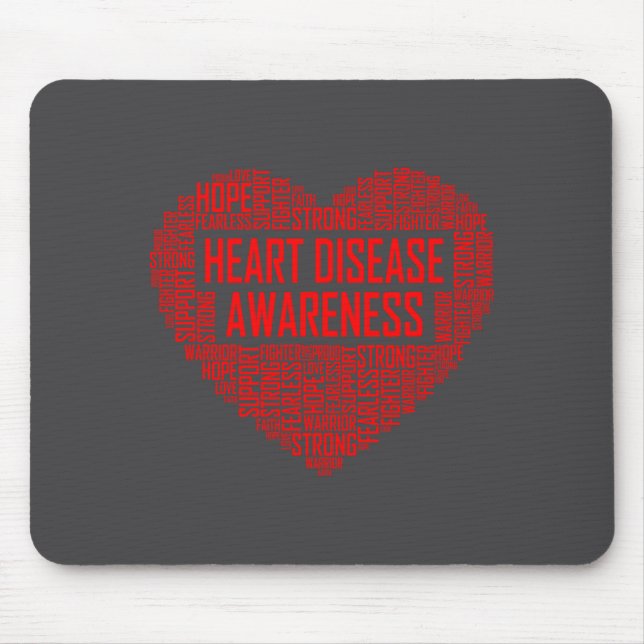 Heart Disease Awareness Red Heart Gift February We Mouse Pad (Front)