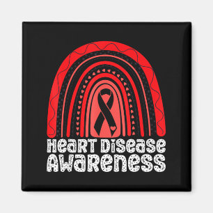 Heart Disease Awareness Red Ribbon Heart Attack Su Magnet