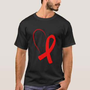 Heart Disease Awareness Red Ribbon World AIDS Day T-Shirt
