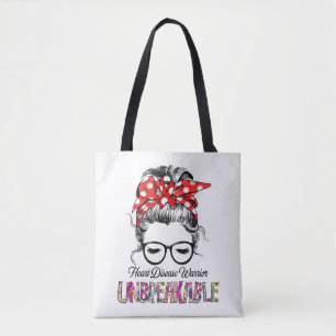 Heart Disease Awareness Ribbon Support Gifts Tote Bag