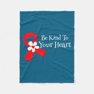 Heart Disease Awareness Shirt Heart Health Month Fleece Blanket