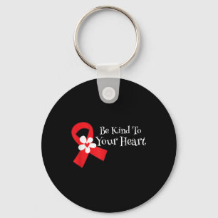 Heart Disease Awareness Shirt Heart Health Month Keychain