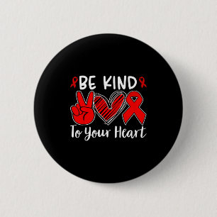 Heart Disease Awareness Shirt Heart Health Month R 2 Inch Round Button