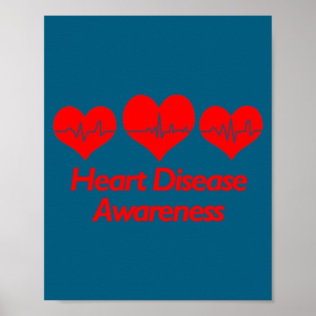 Heart Disease Awareness Shirt - Heart Health  Poster (Front)