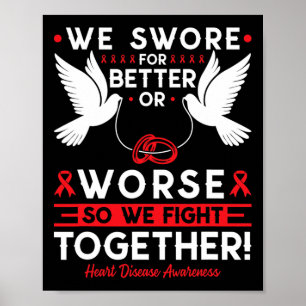 Heart Disease Awareness Spouse Husnd Wife Support Poster