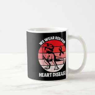 Heart Disease Awareness T-rex Go Red Heart Coffee Mug