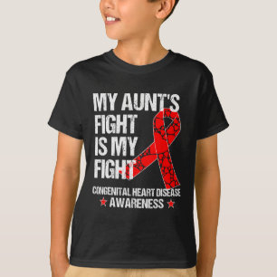 Heart Disease Awareness T Shirt Chd Aunt Red Tee