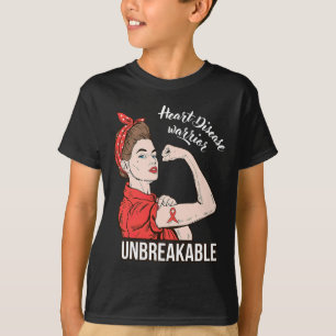 Heart Disease Awareness Warrior Unbreakable Surviv T-Shirt