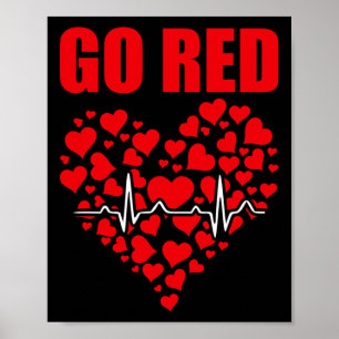 Heart Disease Awareness We Wear Red In February Go Poster