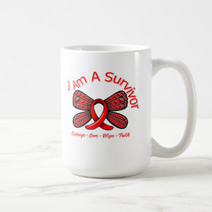 Heart Disease Butterfly I Am A Survivor Coffee Mug