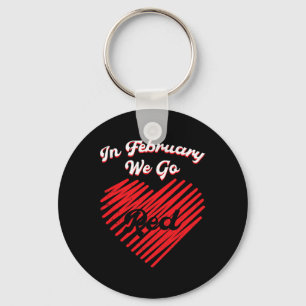 Heart Disease February Wear Red Heart Disease Awar Keychain