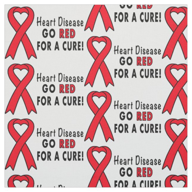 Heart Disease: Go Red for a Cure! Fabric (Swatch)