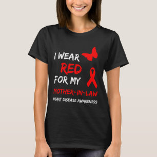 Heart Disease I Wear Red For My Mother-in-law Ribb T-Shirt