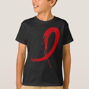 Heart Disease Red Graffiti Ribbon  T-Shirt