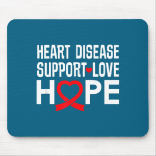 Heart Disease Suprt Love Hope Red Ribbon  Mouse Pad