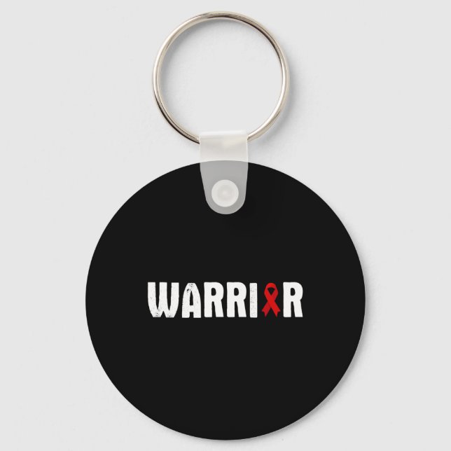 Heart Disease Warrior - Awareness Fighter Quote Sa Keychain (Front)