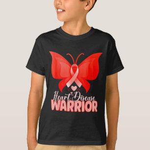 Heart Disease Warrior Butterfly Red Heart Disease  T-Shirt