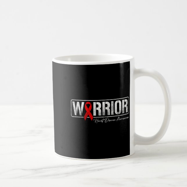Heart Disease Warrior Heart Disease Awareness For  Coffee Mug (Right)