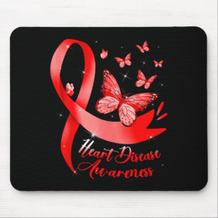 Heart Disease Warrior Red Ribbon Heart Disease Awa Mouse Pad