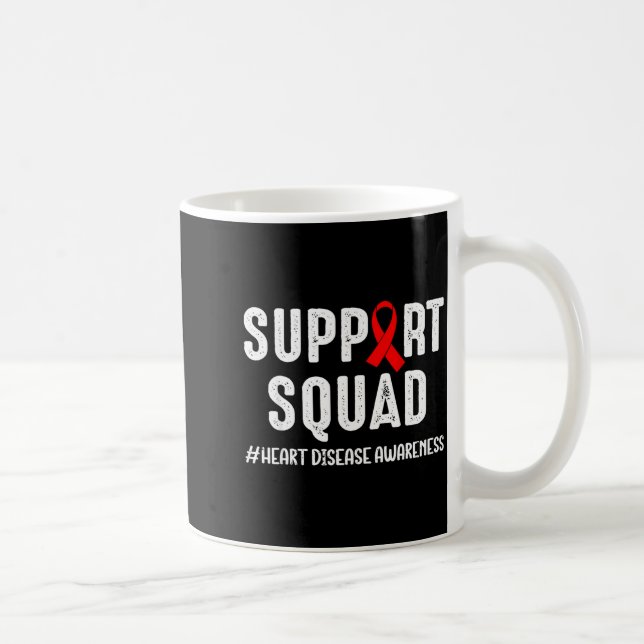 Heart Disease Warrior Support Squad Heart Disease  Coffee Mug (Right)