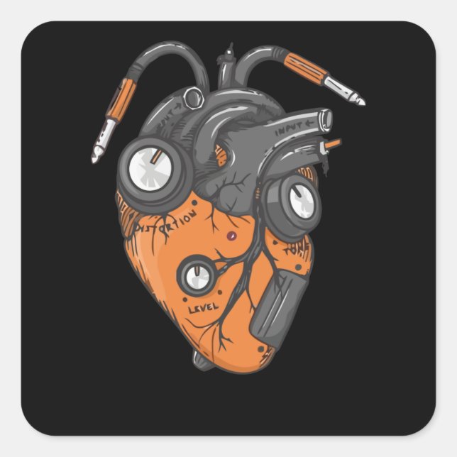 Heart Distortion Square Sticker (Front)
