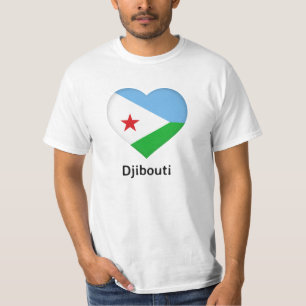 Heart - Djibouti Flag T-Shirt