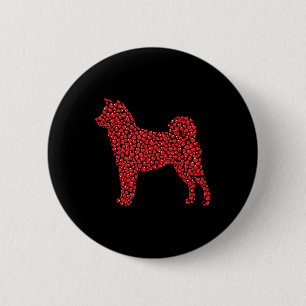 Heart Dog Lover Gifts Shi Inu Puppy Valentines Day 2 Inch Round Button