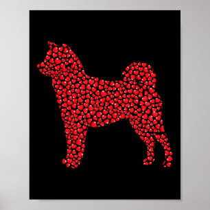 Heart Dog Lover Gifts Shiby Inu Puppy Valentines D Poster