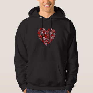 Heart Dog Paw Print Happy Valentine's Day for Cute Hoodie