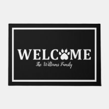 Heart Dog Paw Print - WELCOME- Personalized