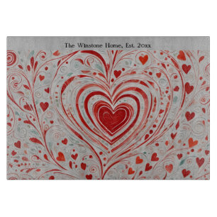 Heart Doodle Cutting Board