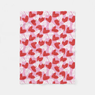 Heart Doodles fleece blankets