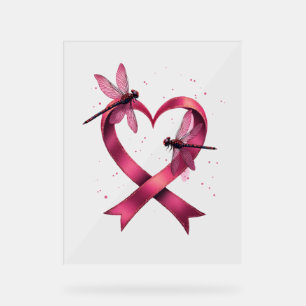Heart Dragonflies Men Women Kid Acrylic Sign