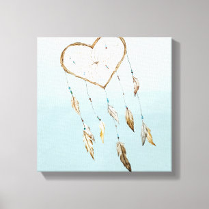 Heart Dream Catcher Canvas Print