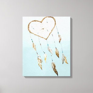 Heart Dream Catcher Canvas Print