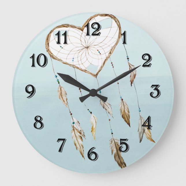 Heart Dream Catcher Large Clock (Front)