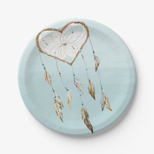 Heart Dream Catcher Paper Plate