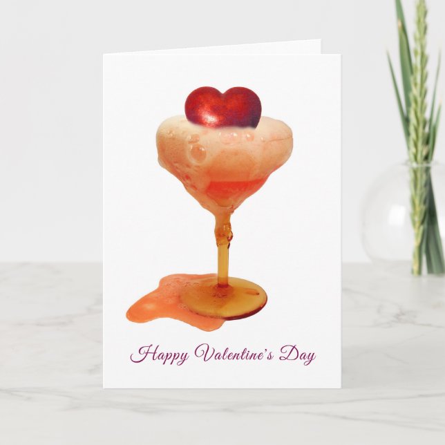 Heart Drink Valentines Card (Front)