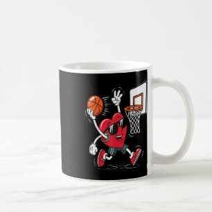 Heart Dunking Basketball Valentines Day Boys Girls Coffee Mug