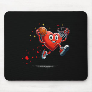 Heart Dunking Valentines Day Basketball Kids Mouse Pad