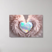 *~* Heart Dusty Rose Angel Wings AP78 Opal