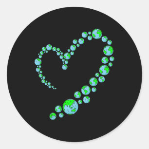 Heart Earth Day Cute Save The Planet Environmental Classic Round Sticker