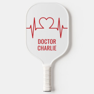 Heart EKG custom name & colour Pickleball Paddle