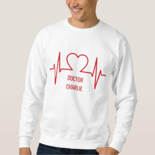 Heart EKG custom name & occupation clothing Sweatshirt