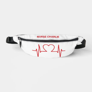 Heart EKG custom name & occupation Fanny Pack